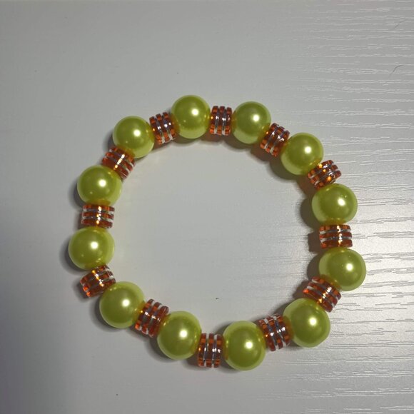 8" Chunky Bead Large Stretch Bracelet Fun Bright Colors Fits Plus Size Wrist - Picture 8 of 14